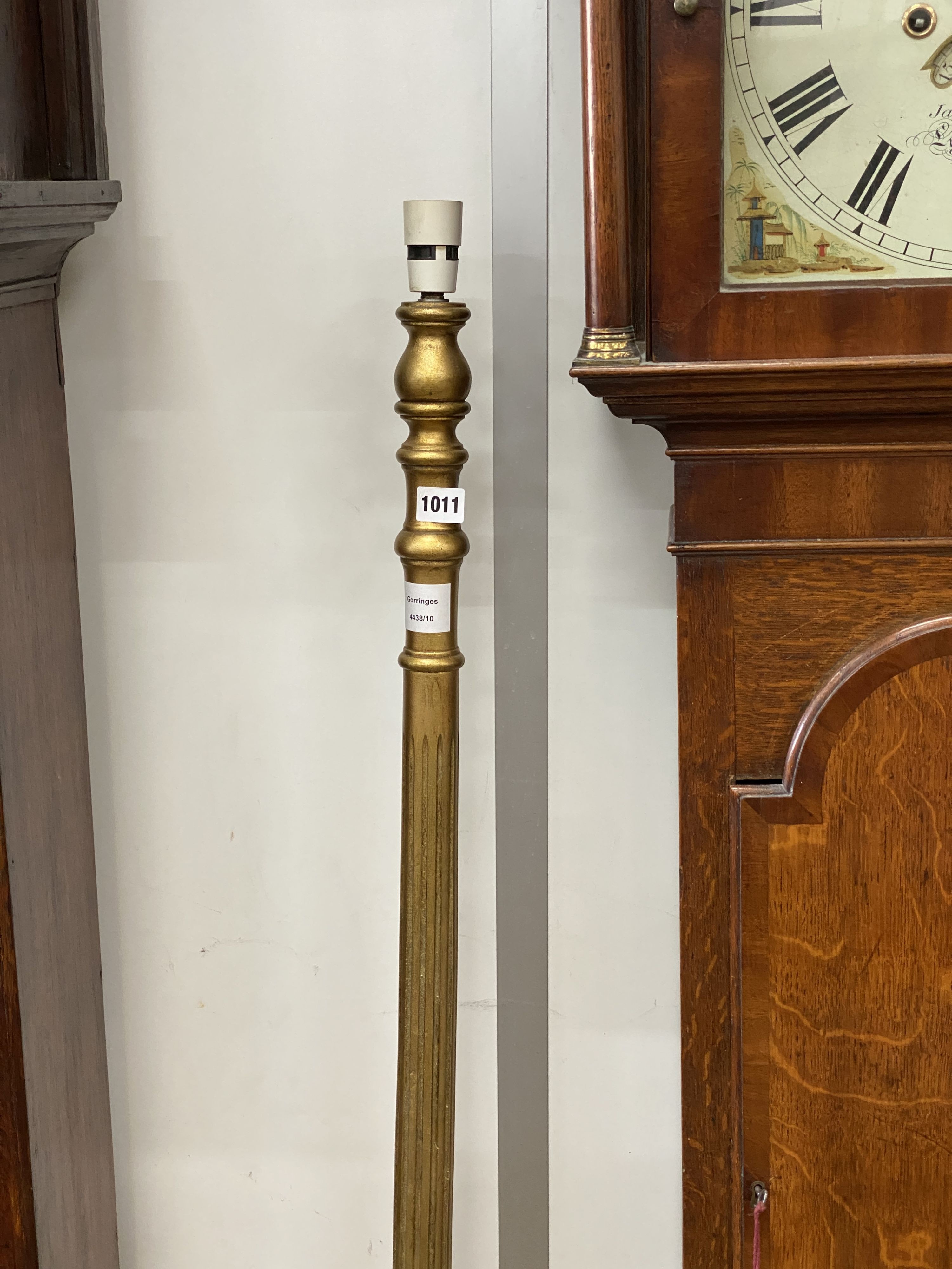 A gilt lamp standard, height 150cm